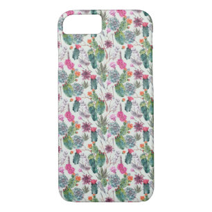 Exotische Boho Waterverf Cactus & Succulent Patroo Case-Mate iPhone Case