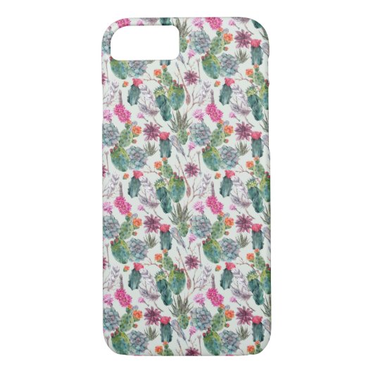 Exotische Boho Waterverf Cactus & Succulent Patroo Case-Mate iPhone Case (Achterkant)