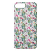 Exotische Boho Waterverf Cactus & Succulent Patroo Case-Mate iPhone Case (Achterkant)