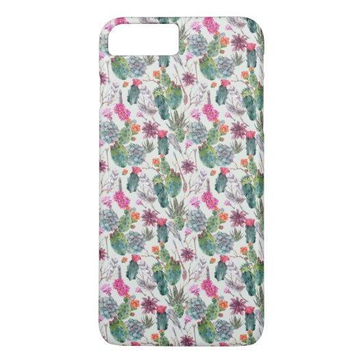 Exotische Boho Waterverf Cactus & Succulent Patroo Case-Mate iPhone Case (Achterkant)