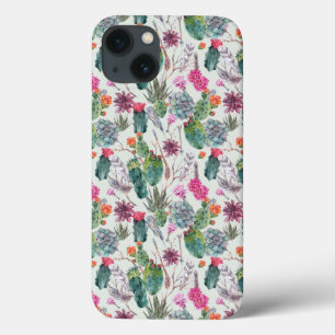 Exotische Boho Waterverf Cactus & Succulent Patroo Case-Mate iPhone Case