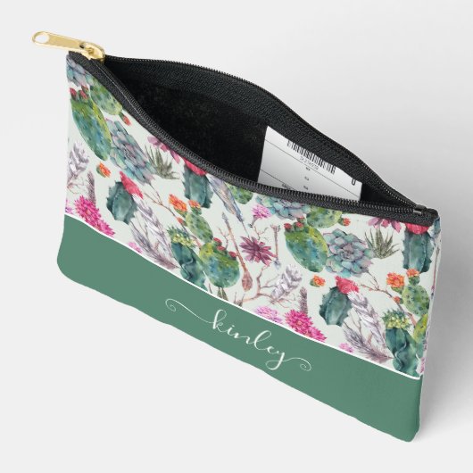 Exotische Boho Waterverf Cactus & Succulent Patroo Etui (Open)