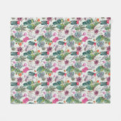 Exotische Boho Waterverf Cactus & Succulent Patroo Fleece Deken (Voorkant (Horizontaal))