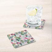 Exotische Boho Waterverf Cactus & Succulent Patroo Kartonnen Onderzetters (Insitu)