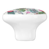 Exotische Boho Waterverf Cactus & Succulent Patroo Keramische Knop (Zijkant)