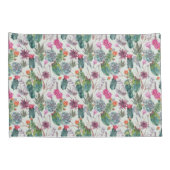 Exotische Boho Waterverf Cactus & Succulent Patroo Kussensloop (Achterkant-Rechts)