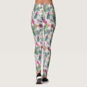 Exotische Boho Waterverf Cactus & Succulent Patroo Leggings (Achterkant)