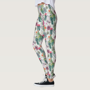 Exotische Boho Waterverf Cactus & Succulent Patroo Leggings