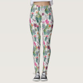 Exotische Boho Waterverf Cactus & Succulent Patroo Leggings (Voorkant)