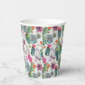Exotische Boho Waterverf Cactus & Succulent Patroo Papieren Bekers (Rechts)
