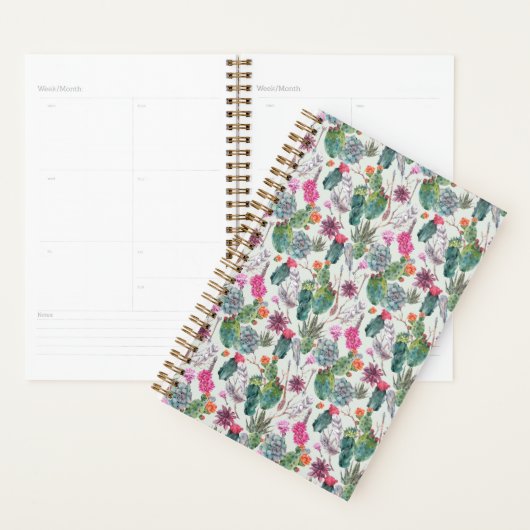 Exotische Boho Waterverf Cactus & Succulent Patroo Planner (Display)