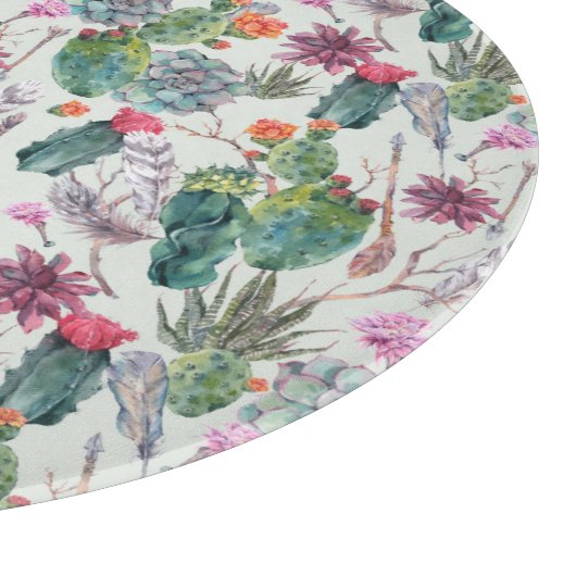 Exotische Boho Waterverf Cactus & Succulent Patroo Snijplank (Hoek)