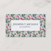 Exotische Boho Waterverf Cactus & Succulent Patroo Visitekaartje (Voorkant)