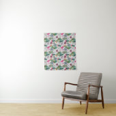 Exotische Boho Waterverf Cactus & Succulent Patroo Wandkleed (In situ)