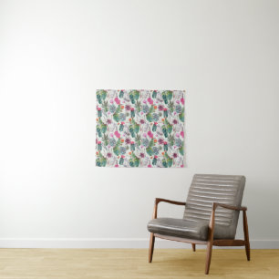 Exotische Boho Waterverf Cactus & Succulent Patroo Wandkleed