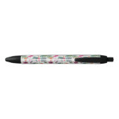 Exotische Boho Waterverf Cactus & Succulent Patroo Zwarte Inkt Pen (Achterkant)