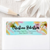 Exotische Boho-waterverf Succulenten Retouradres Etiket (Insitu)