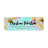 Exotische Boho-waterverf Succulenten Retouradres Etiket (Voorkant)