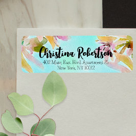 Exotische Boho Waterverf Succulosa Return Address Etiket