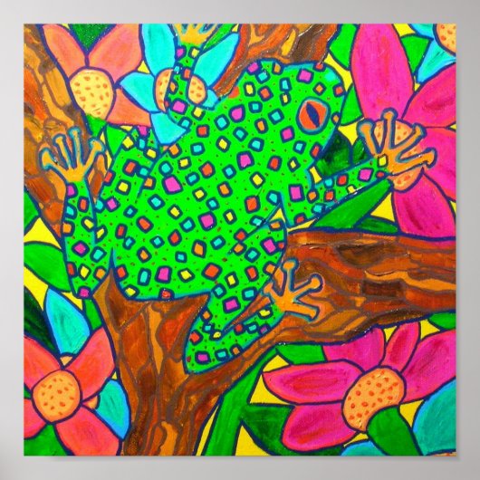 Exotische boomkikker Tropische regenwoudkunst Poster (Voorkant)