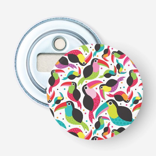 exotische braziliaanse touchvogel button flesopener (Voorkant)