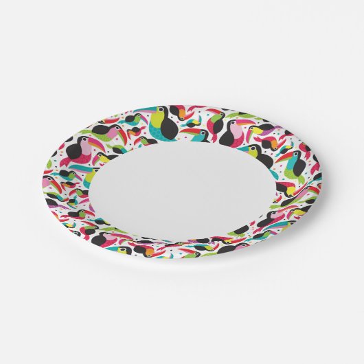 exotische braziliaanse touchvogel papieren bordje (Gekanteld)