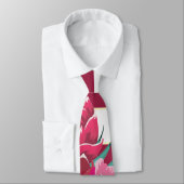 Exotische bruine bloemen gestript stropdas (Gebonden)