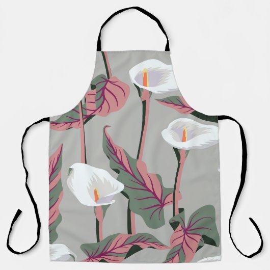 Exotische Calla:  bloemnaadloos Schort (Voorkant)
