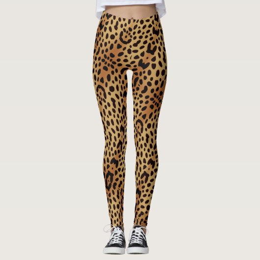 Exotische Cheetah Print Leggings (Voorkant)