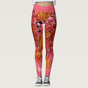 Exotische chrysanten bloemen leggings