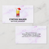 Exotische cocktail | Kleurrijke marmer Visitekaartje (Voorkant / Achterkant)