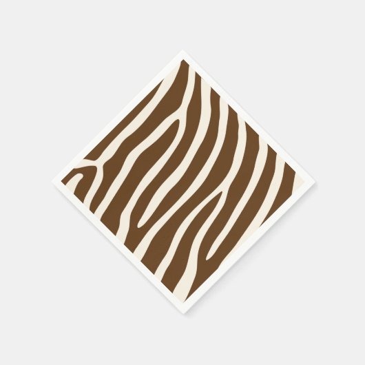 Exotische Dier Zebra Strepen in Bruin Servetten (Hoek)