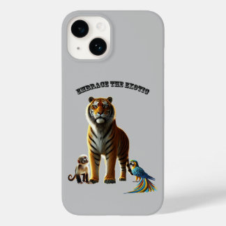 Exotische dierenliefhebber met tijger, aap en Maca Case-Mate iPhone 14 Hoesje