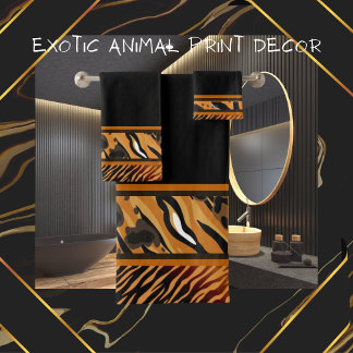 Exotische dierlijke tijger strepen dierlijke print bad handdoek