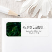 Exotische donkergroene tropische bladeren etiket (Insitu)