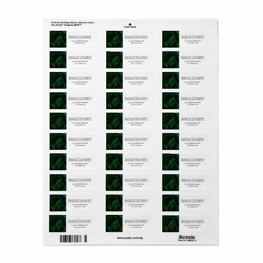 Exotische donkergroene tropische bladeren etiket (Full Sheet)