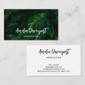 Exotische donkergroene tropische bladeren visitekaartje (Voorkant / Achterkant)