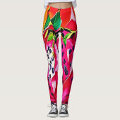 Exotische drakenfruitbloei leggings (Voorkant)