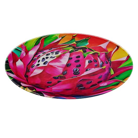 Exotische drakenfruitbloei snijplank (Hoek)