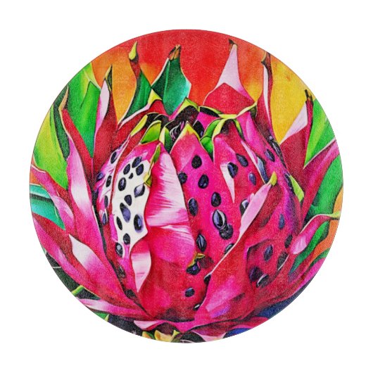 Exotische drakenfruitbloei snijplank (Voorkant)