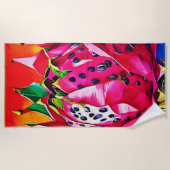 Exotische drakenfruitbloei strandlaken (Voorkant)