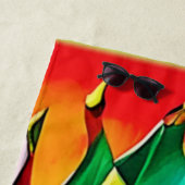 Exotische drakenfruitbloei strandlaken (In situ)