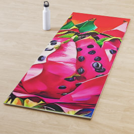 Exotische drakenfruitbloei yogamat