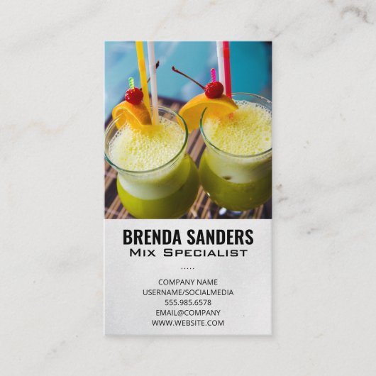 Exotische Drinken | Bartender Visitekaartje (Voorkant)
