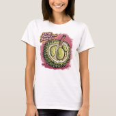 Exotische Durian Delight in Roze T-shirt (Voorkant)