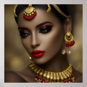 Exotische Egyptische juwelen verbijsterende vrouwe Poster
