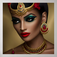 Exotische Egyptische sieraden vrouwen goud rood zw