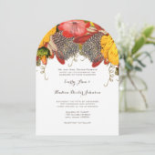  exotische en Romantische rode en gele Floral Kaart (Staand voorkant)