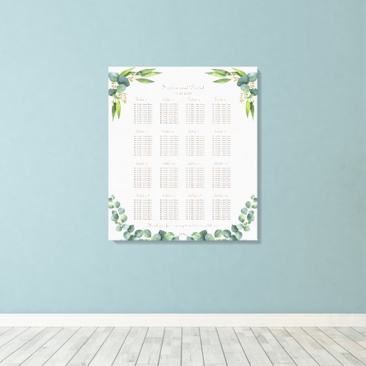 Exotische eucalyptusbladeren Startbord Canvas Afdruk (Insitu (Houten vloer))