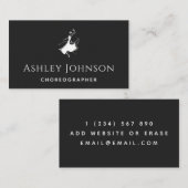 Exotische extravagante danser silhouet choreografi visitekaartje (Voorkant / Achterkant)